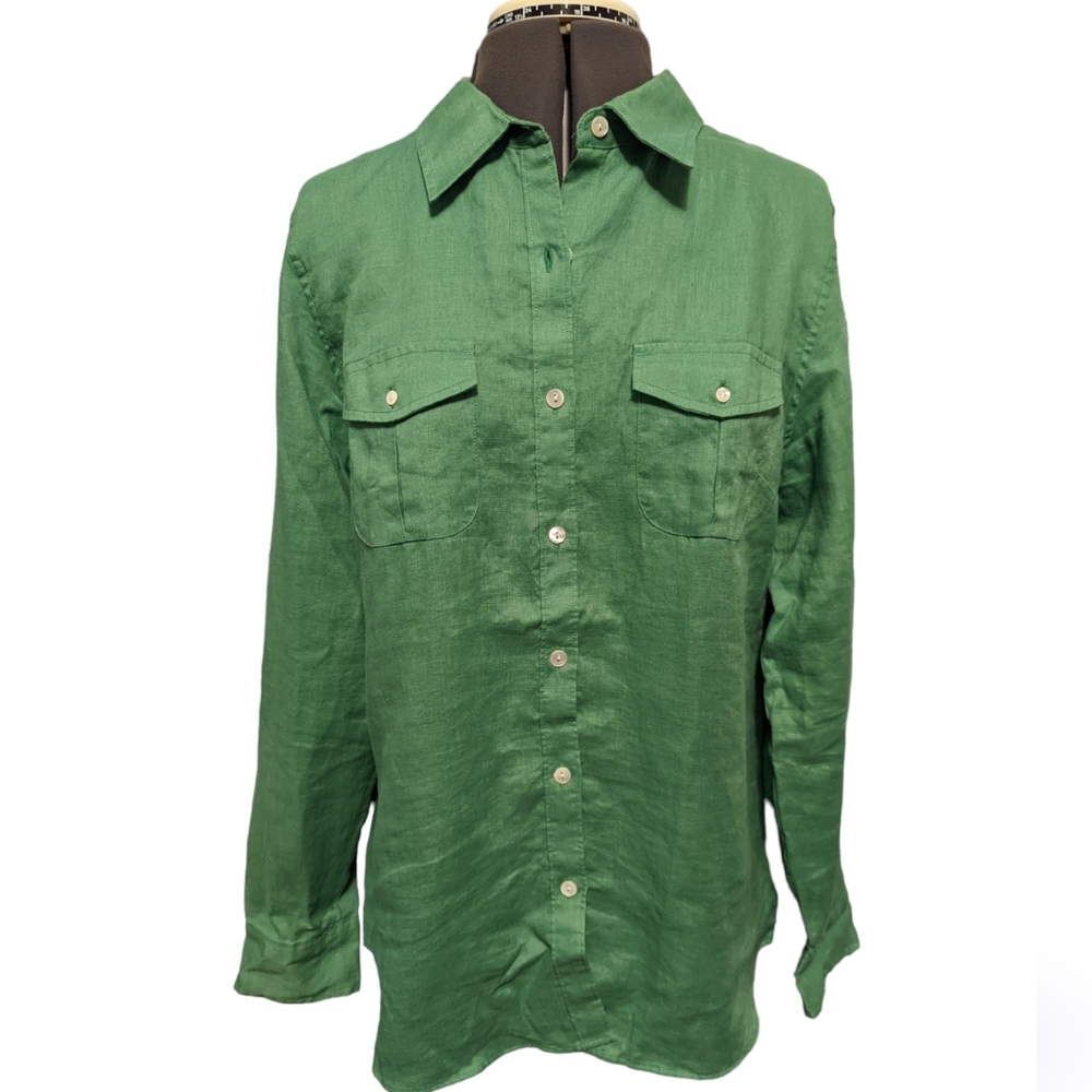 L.L. Bean Green Button-Down Shirt